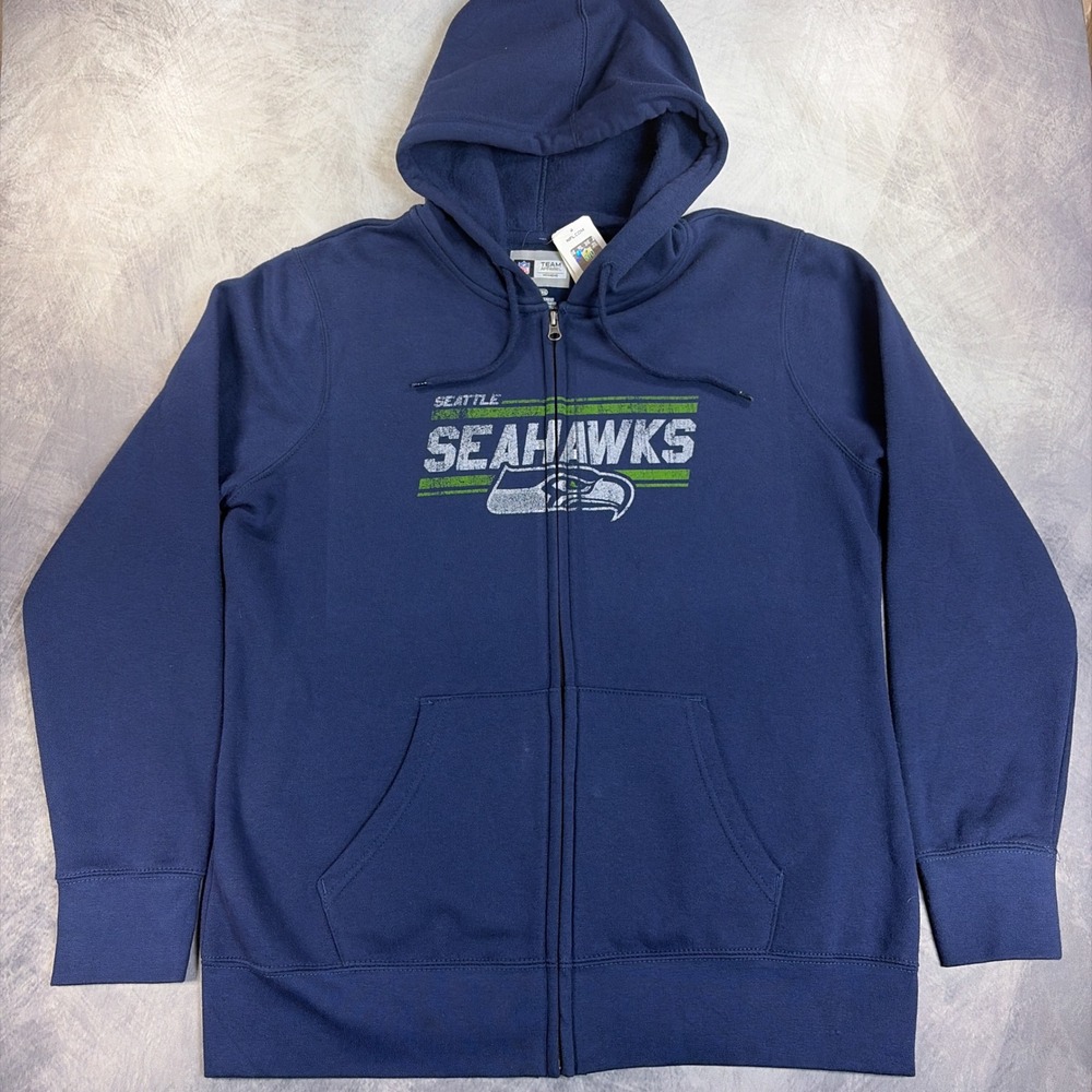 NWT Seattle Seahawks Hoodie Women's XL Navy Full Zip NFL Team Apparel Football